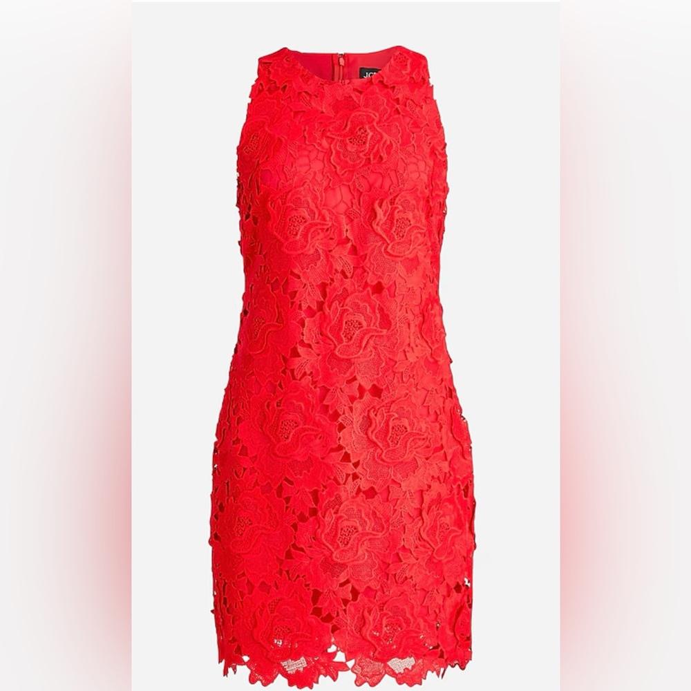 J.Crew red rose cutout dress. New with tags, Size 8